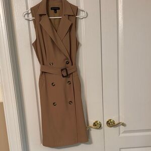 Banana Republic Double-Breasted Tan Mini Dress